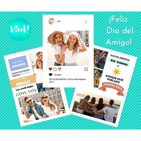 Día Del Amigo Plantillas Editables + Tarjetas Para Imprimir
