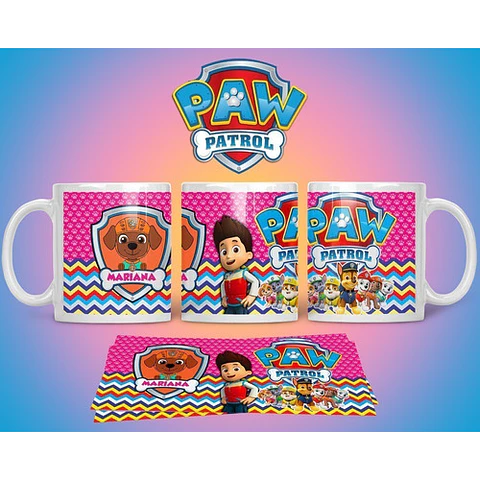 Kit Diseños Plantillas Tazas Paw Patrol Sublimación M2