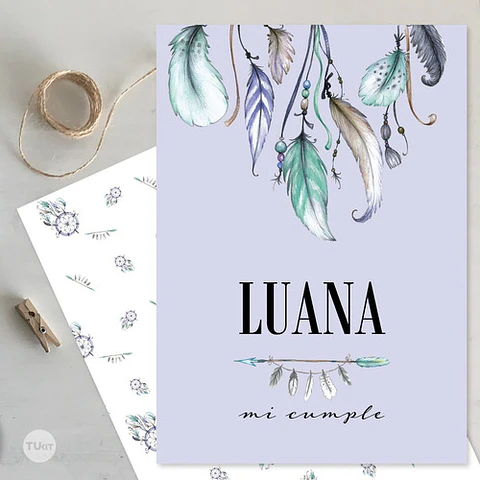 Kit Imprimible Boho Dreams Atrapa Sueños Candy Bar Tukit