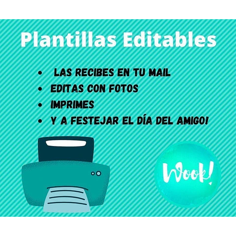 Día Del Amigo Plantillas Editables + Tarjetas Para Imprimir