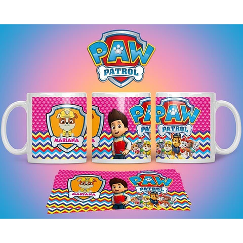 Kit Diseños Plantillas Tazas Paw Patrol Sublimación M2