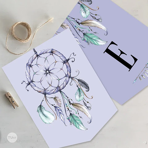Kit Imprimible Boho Dreams Atrapa Sueños Candy Bar Tukit