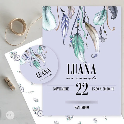 Kit Imprimible Boho Dreams Atrapa Sueños Candy Bar Tukit