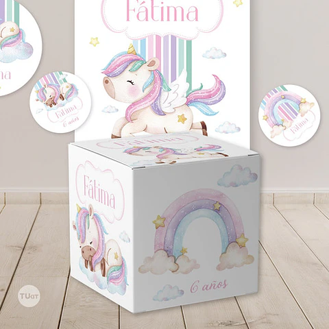 Kit Imprimible Unicornio - Candy Bar Tukit