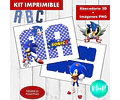 Kit Imprimible Letras 3d  Editables +   Sonic