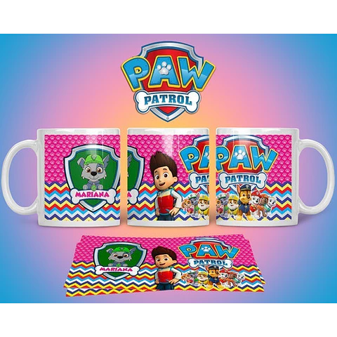 Kit Diseños Plantillas Tazas Paw Patrol Sublimación M2