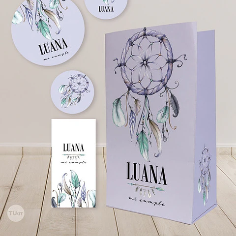 Kit Imprimible Boho Dreams Atrapa Sueños Candy Bar Tukit