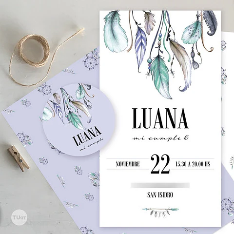 Kit Imprimible Boho Dreams Atrapa Sueños Candy Bar Tukit