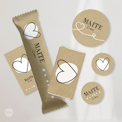 Kit Imprimible Textura Papel Kraft Candy Bar Tukit
