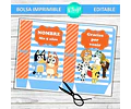 Bolsa Golosinera Imprimible Editable Bluey Para Personalizar