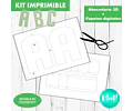 Kit Imprimible Molde Letras 3d Tamaño A4 Editables + Papeles