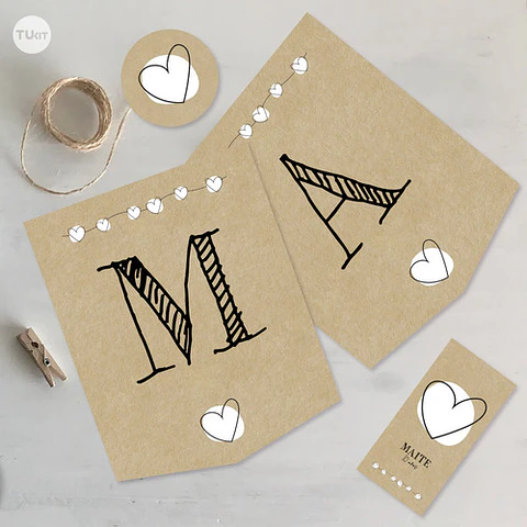 Kit Imprimible Textura Papel Kraft Candy Bar Tukit