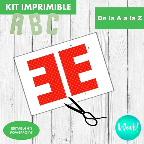 Kit Imprimible Molde Letras 3d Tamaño A4 Editables + Papeles
