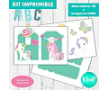 Kit Imprimible Letras 3d Abecedario Editable Unicornios