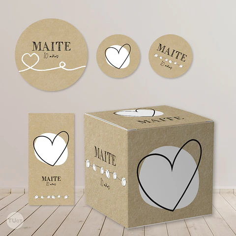 Kit Imprimible Textura Papel Kraft Candy Bar Tukit