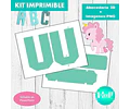 Kit Imprimible Letras 3d Abecedario Editable Unicornios