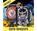 Diseños Plantillas Tazas Caballeros Del Zodiaco Sublimación