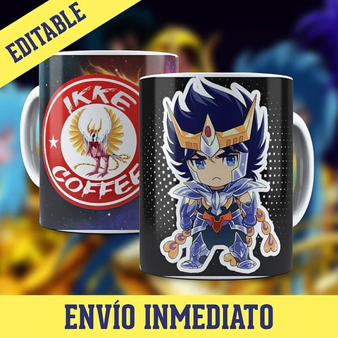 Diseños Plantillas Tazas Caballeros Del Zodiaco Sublimación