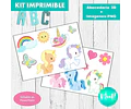 Kit Imprimible Letras 3d Abecedario Editable Unicornios