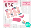 Kit Imprimible Letras 3d Editables Tiernas Sirenitas