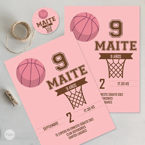 Kit Imprimible Basket Basquet Basketball Rosa Candy Bar