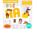 Kit Imprimible Naruto Letras 3d Editable + Imágene Png