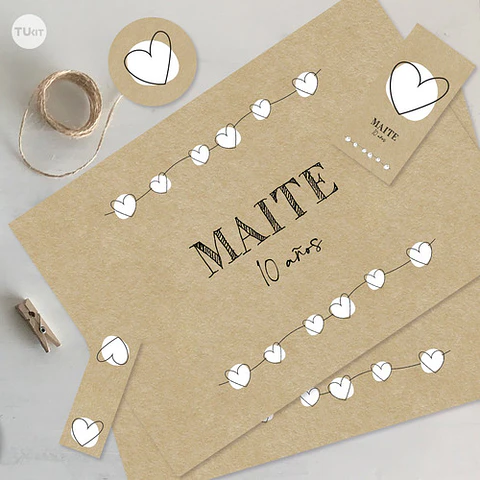 Kit Imprimible Textura Papel Kraft Candy Bar Tukit
