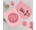 Kit Imprimible Basket Basquet Basketball Rosa Candy Bar