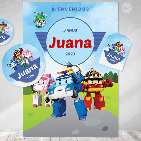 Kit Imprimible Robo Car Robocar Poli