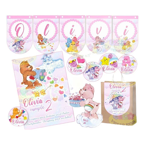 Kit Imprimible Ositos Cariñosos Nena 100% Editable Candy Bar