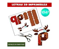Kit Imprimible Mini Letras 3d Editables Navidad