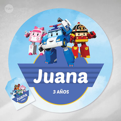 Kit Imprimible Robo Car Robocar Poli