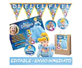 Kit Imprimible Cenicienta Invitaciones Candy 100% Editable
