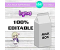 Caja Imprimible Grande Milk Box Editable Lyna Youtuber