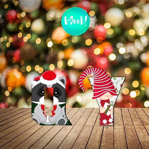 Kit Imprimible Mini Letras 3d Editables Navidad