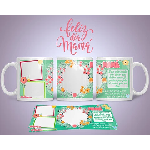 Diseños Plantillas Tazas C/ Foto Día De La Madre Sublimar M8