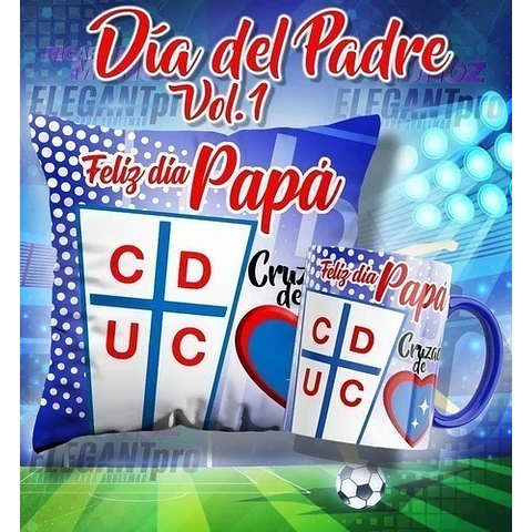 40 Plantillas Sublimación Padre Tazas Cojines Futbol Chile