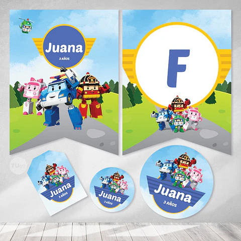 Kit Imprimible Robo Car Robocar Poli