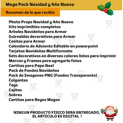 Kit Imprimible Navidad Mega Pack Diamante