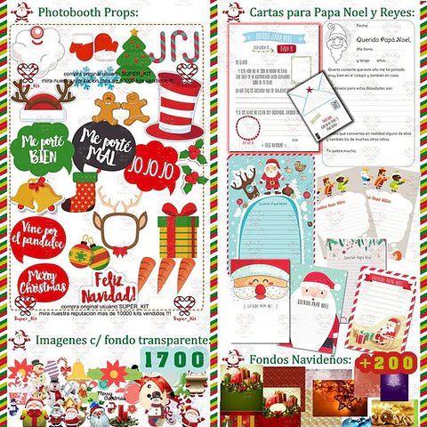 Kit Imprimible Navidad Mega Pack Diamante