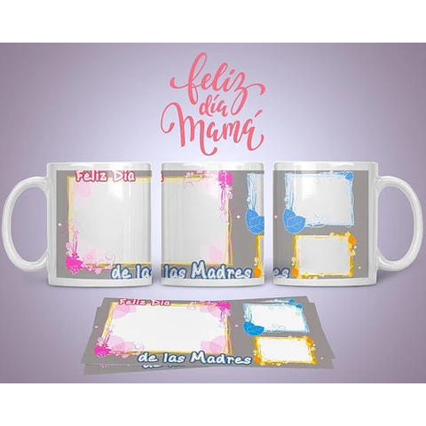 Diseños Plantillas Tazas C/ Foto Día De La Madre Sublimar M8