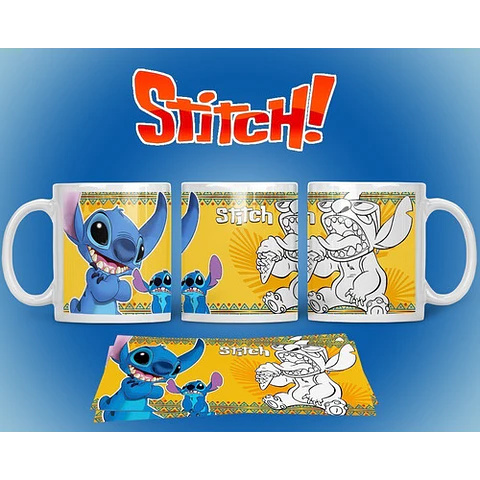 Kit Diseños Plantillas Tazas Stitch Ohana Sublimación M1