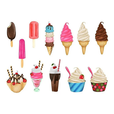 Kit Imprimible Letras 3d Editables Helados Ice Cream