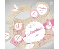 Kit Imprimible Mariposas Vintage Candy Bar Tukit