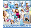 Kit Imprimible Frozen Azul Con Candy Bar 100% Editable