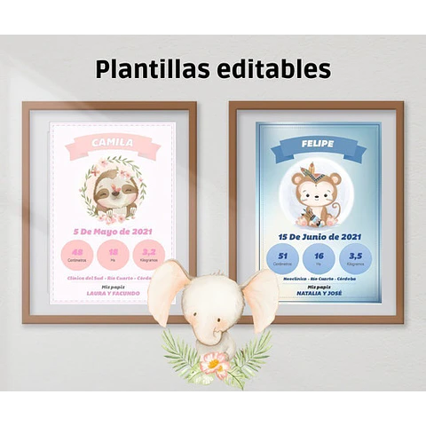 Plantilla Editable En Powerpoint De Nacimiento X 12!!