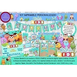 Kit Imprimible Candy Bar Bichikids Bichi Kids Cumpleaños
