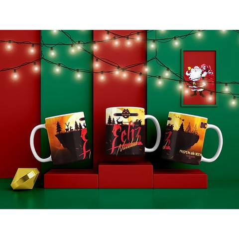 Plantillas Diseños Para Tazas Navidad Sublimación M53