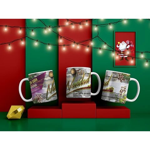 Plantillas Diseños Para Tazas Navidad Sublimación M53