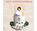 Kit Imprimible Comunión Nena 100% Editable Candy Bar Deco